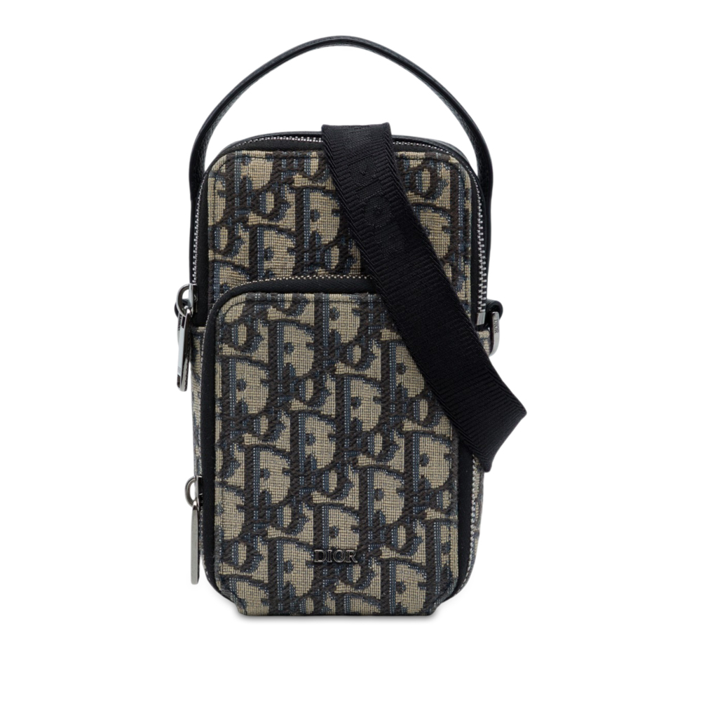 Pre-Loved Dior Micro Oblique Canvas Rider Pouch